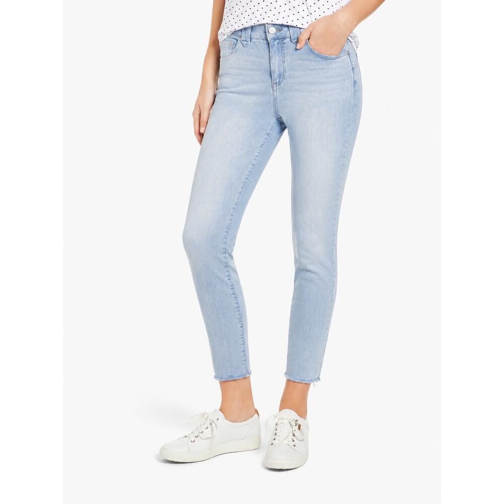 Wit & Wisdom Ab'Solution High Rise Skinny Jeans Light Wash Raw Hem Size 0 ❄️✨❄️
